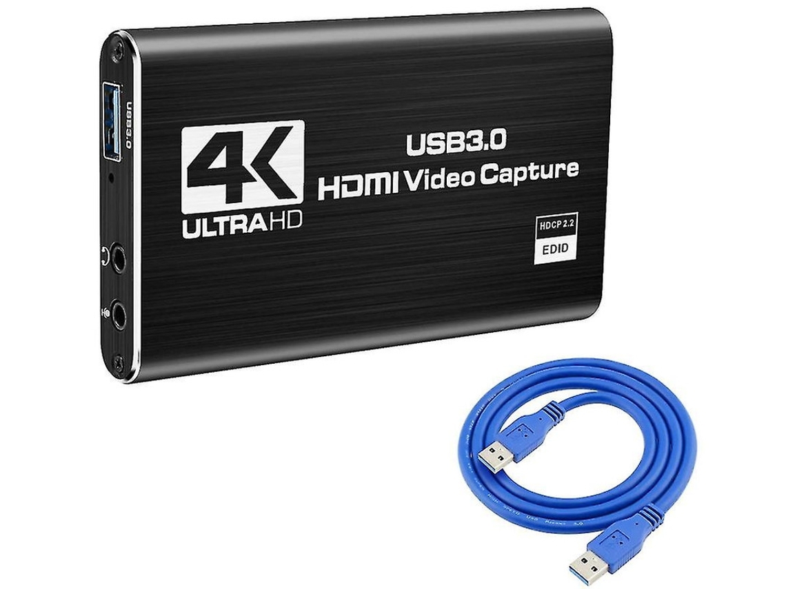 Tarjeta de captura de video 4k USB 3.0 para juegos, tarjeta de captura de video HD 1080p de baja latencia para transmisión de juegos, grabación Lalalamoli