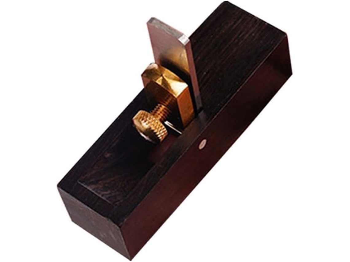 Mini Cepillo De Mano De Acero Con Cuerpo De Madera Dura Y Mango De Ébano Resistente.