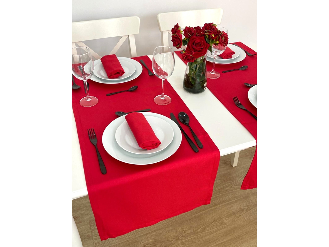 Juego De 2 Caminos De Mesa Y 4 Servilletas ILMH BY I LOVE MY HOME (6 Piezas) - Rojo