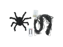 Ats-luces De Telaraña De Araña Led Impermeables Con Control Remoto Decoración De Halloween Luz Blanca Cálida