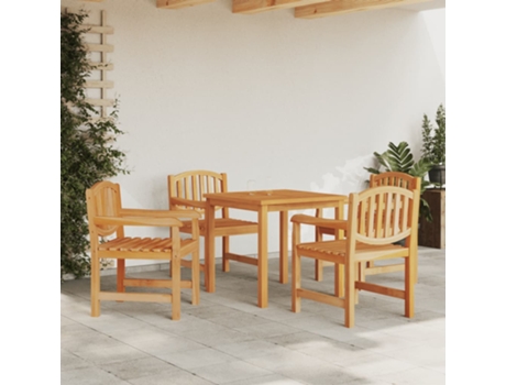 Conjunto 5 de comedor para jardín VIDAXL madera maciza de teca