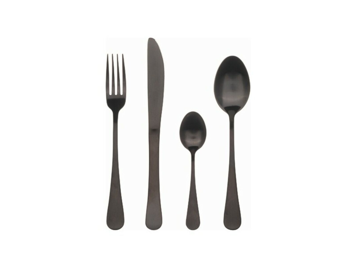 Cubertería Bergner Munich Black Matt Acero Inoxidable (24 pcs)