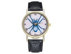 Reloj De Cuarzo Unisex Con Patrón De Insectos Moda Casual Regalo (negro)