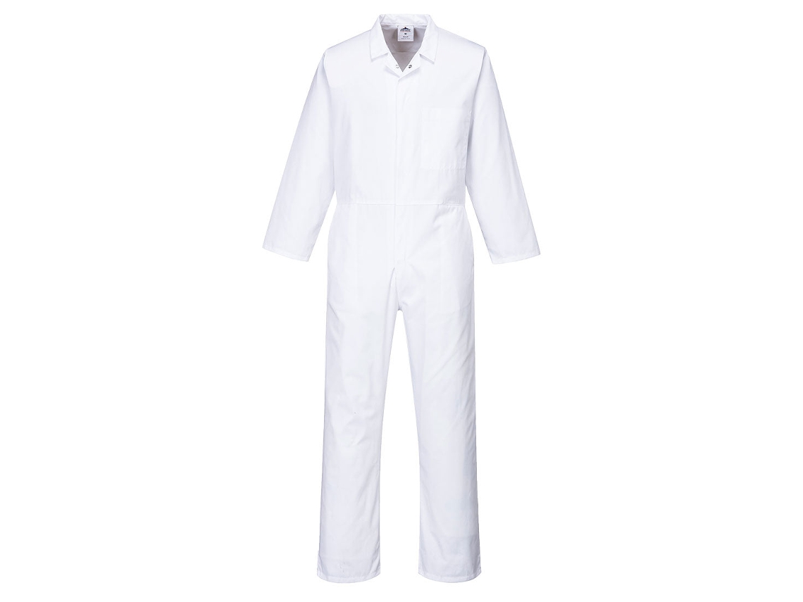 Buzo Para Alimentación - Mono Sin Bolsillos Blanco / Xl