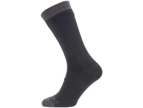 Calcetines SEALSKINZ Calcetine Mediano Impermeable Clima Calido Gri Negro
