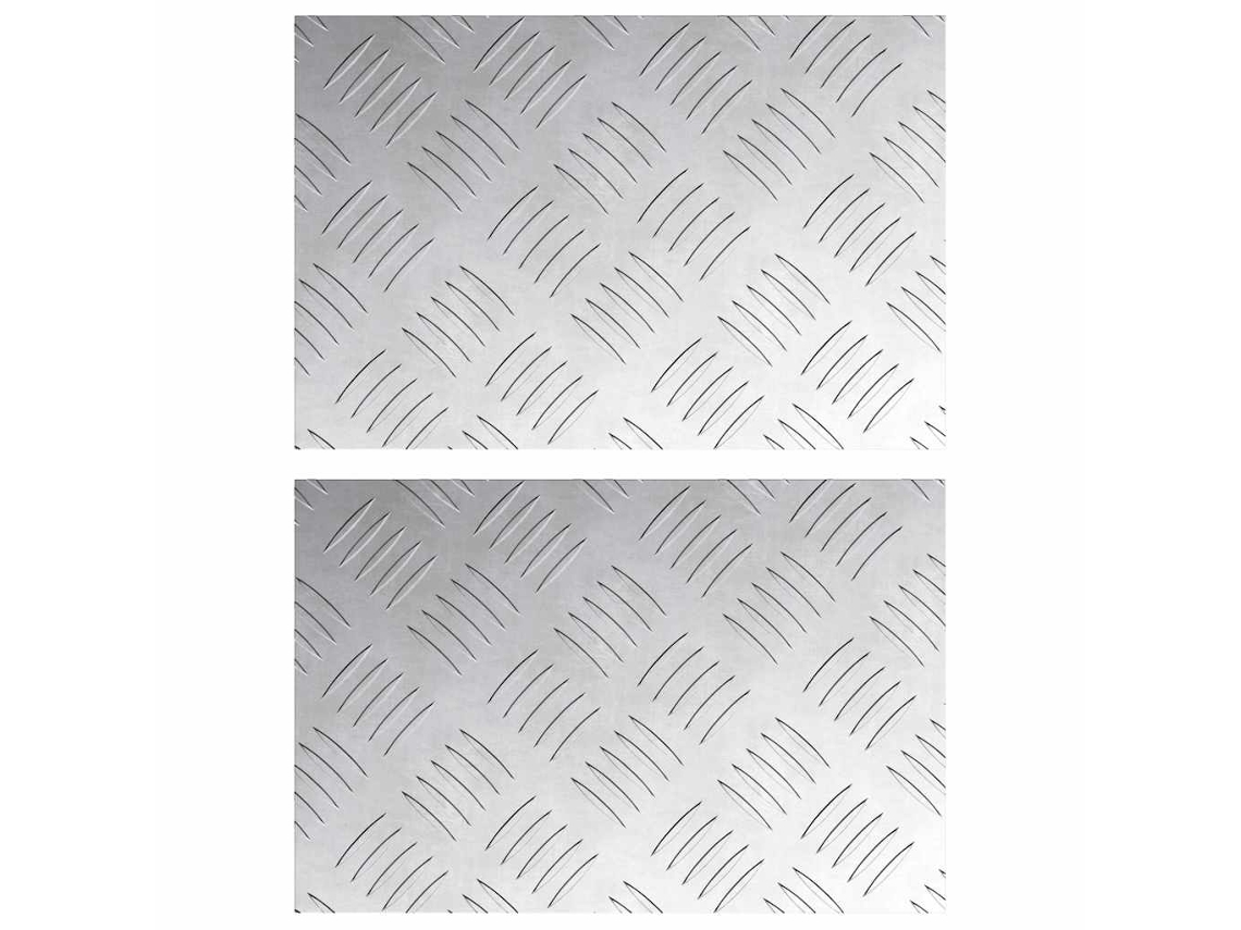 Taburete rectangular 2 piezas Plata 30 x 20 cm Aluminio MAISON EXCLUSIVE