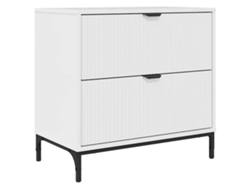 Mesita de noche con cajón, blanco brillante, MAISON EXCLUSIVE (63,5 x 36 x 61 cm)