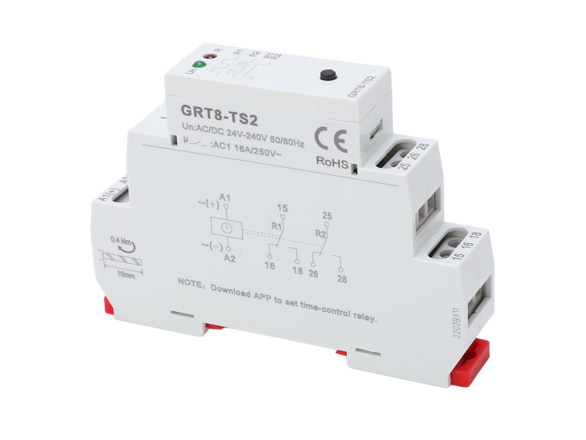 2026dz-rele De Tiempo Rele Auxiliar Con Indicador Led Carcasa Abs Retardante De Fuego Para Circuito Ac Dc 24‑240v