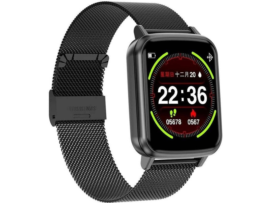 Reloj inteligente con monitor de actividad física, resistente al agua, Bluetooth para iOS y Android, recordatorio de llamadas y mensajes Bestvite (negro)