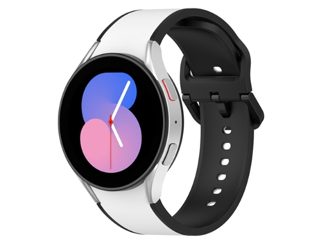 Correa de Silicona color dual para Samsung Galaxy Watch 5 40mm/44mm/Watch 5 Pro 45mm/Watch4 40mm/44mm - blanco/negro
