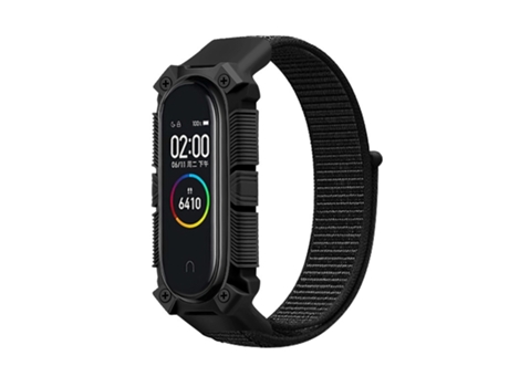 Correa de reloj inteligente para Xiaomi Mi Band 6/5/4/3 Armor Nylon Strap Watch Band (negro oscuro)