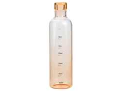 Botella de agua de vidrio para uso en exteriores, 1 botella deportiva portátil con escala de medición.