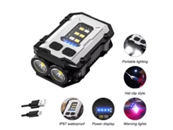 Minilinterna EDC multifuncional con llavero, recargable por USB, con imán y luz ultravioleta, ideal para exteriores. Aeuzwr