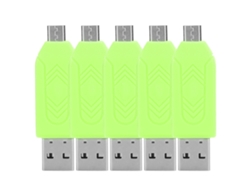 5pcs Leitor De Cartão Usb2.0 Otg Para Celular E Computador Dual Use Suporta Android Xiaomi Verde