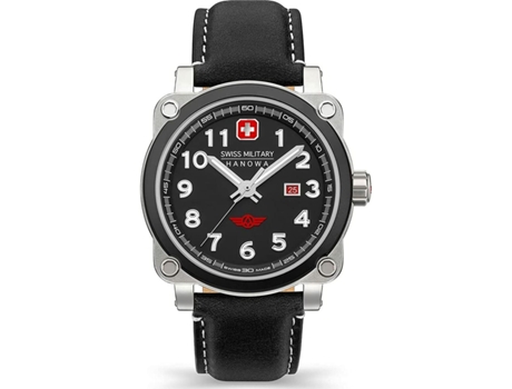 Reloj SWISS MILITARY HANOWA Hombre (Cuero - Negro)