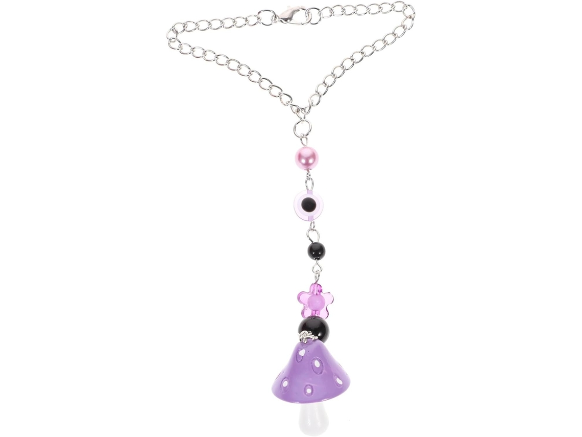 Adorno Colgante Hongo Morado Práctico Anillo Resina Acero Inoxidable Diseño Rebabas Decoración Hogar Coche
