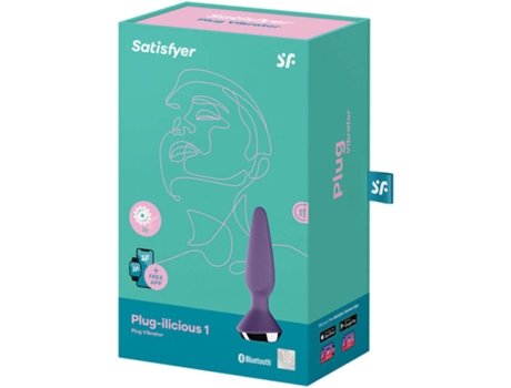 Estimuladores SATISFYER Plug-Ilicious 1 Vibrador Bluetooth (Morado - 1 Unidad)