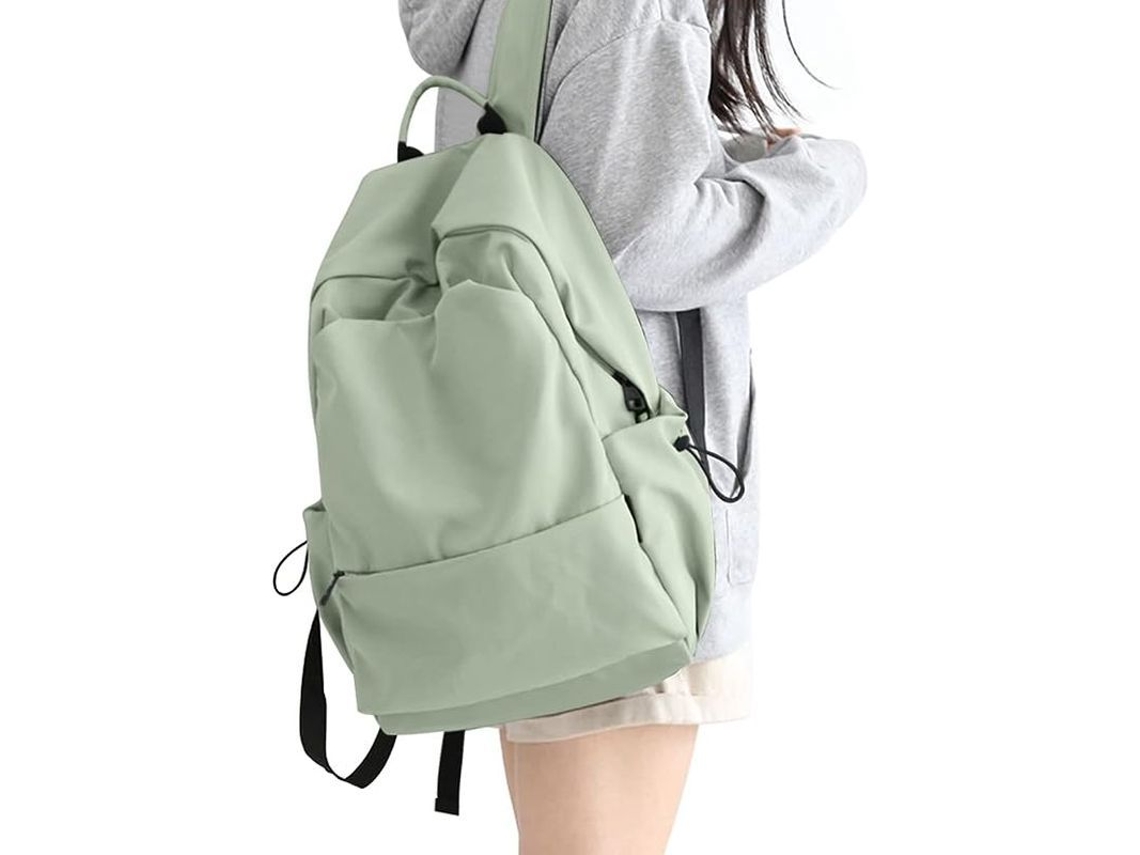 2026-mochila Grande Impermeable Para Portátil Linjou Ligera Casual Ajusta 14 Pulgadas Verde Claro