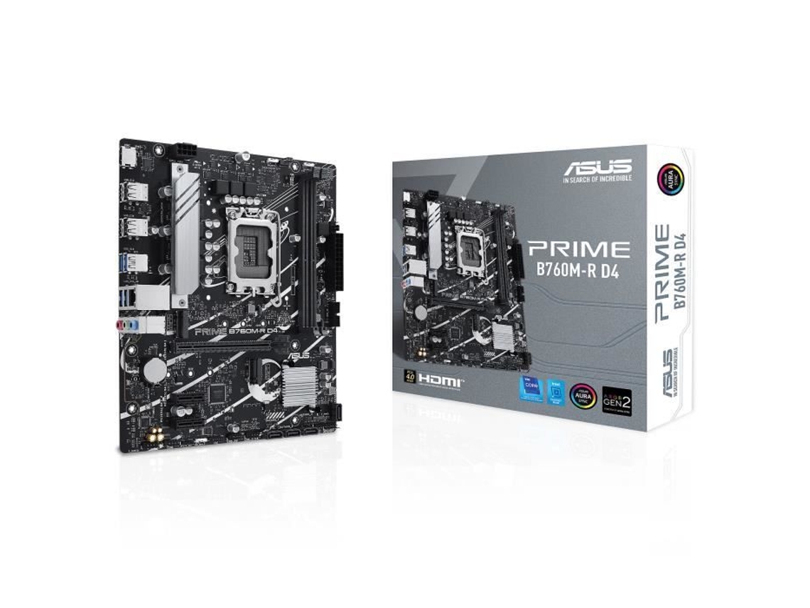Placa Base Micro Atx Socket 1700 Intel B760 Express 2X Ddr4 M.2 Pcie 4.0 Usb 3.0 Pci-Express 4.0 16X ASUS Prime B760M-R D4