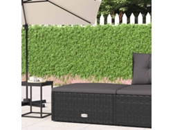 Reposapiés de jardín con cojín de mimbre negro PE Wsd98657 Lovely Home