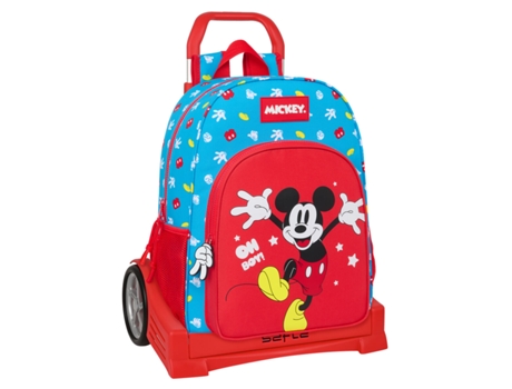 Mochila Escolar con Ruedas MICKEY MOUSE CLUBHOUSE Fantastic (Azul - Rojo - Poliéster 300D)