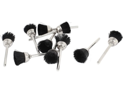 Juego de 10 cepillos de lijado de nailon de 15x10 mm para pulir, color plata y negro, longitud de 52 mm CHABERLU