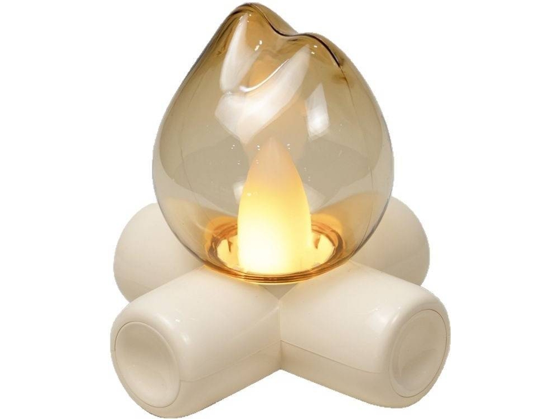Lámpara de hoguera con adorno INS, lámpara de noche, lámpara de escritorio con llama, ambiente, mesita de noche para dormitorio, casa de familia (blanco)