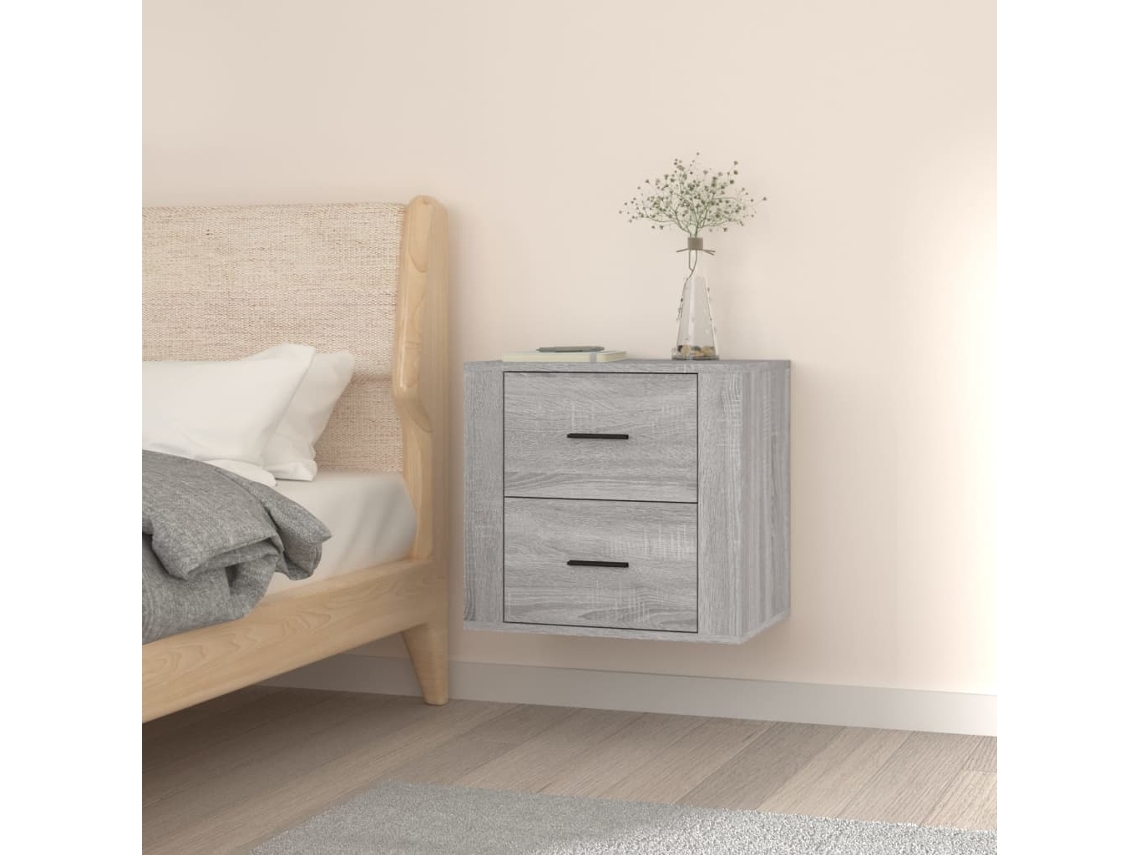 Mesita de Noche de Pared 50X36X47 Cm Gris Sonoma