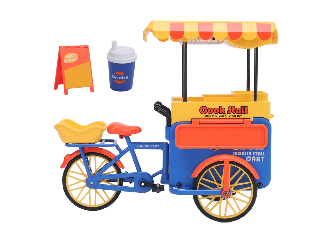 Mali brinquedo Tricicleta Fast Food 1:10 Luz Sensor e Música Brincadeira Infantil
