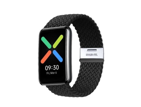 Correa Pulsera Trenzada Flexible para Oppo Watch Free Negro