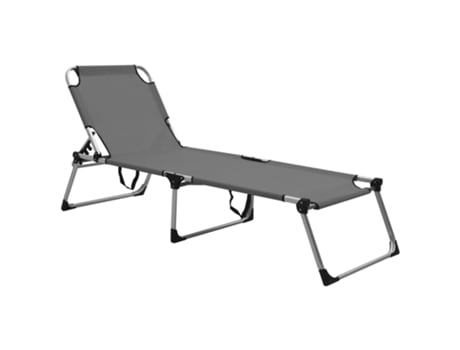 MAISON EXCLUSIVE Tumbona plegable alta para mayores aluminio gris