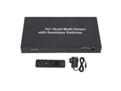 Multivisor 4x1, Conmutador Multivisor Cuádruple Sin Interrupciones, 1080p 60hz, 5 Modos De Visualización, Enchufe Europeo.