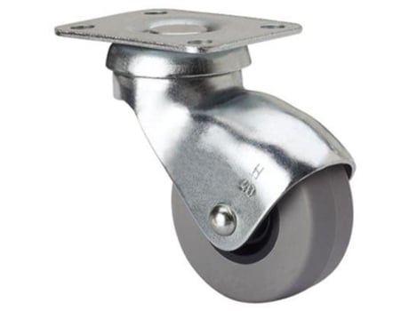 Rueda giratora placa 10hsr30-pgi poliamix-goma gris eje liso ALEX