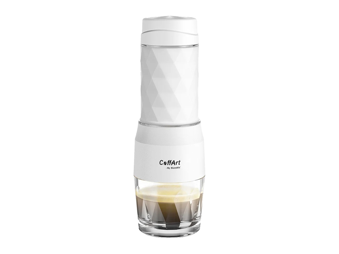 Cafetera espresso portátil, de accionamiento manual, blanca, OEM de la UE