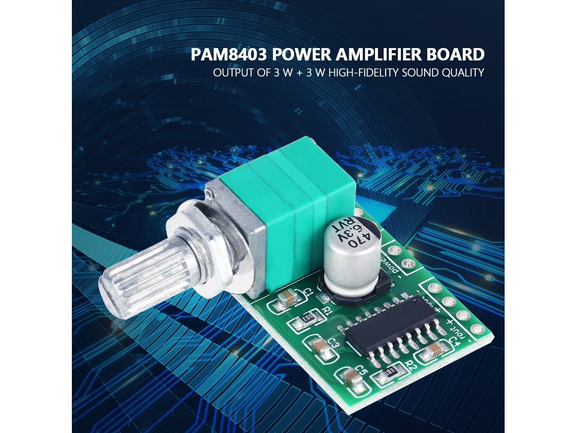 Mini módulo amplificador de audio digital Pam8403 de 5 V CC con potenciómetro (paquete de 4)