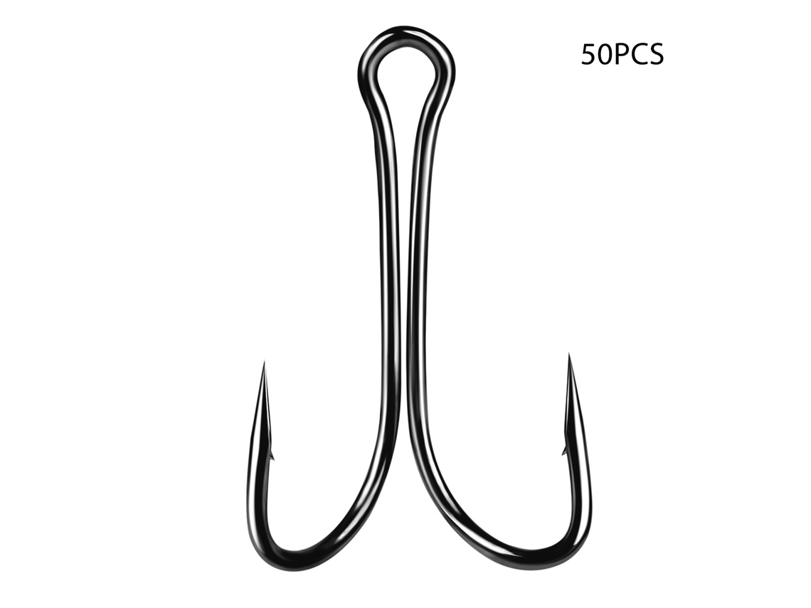 Danu26-50 Pcs Anzuelo De Pesca De Largo Caña Doble Kit Anzuelo De Rana Para Agua Salada Y Dulce