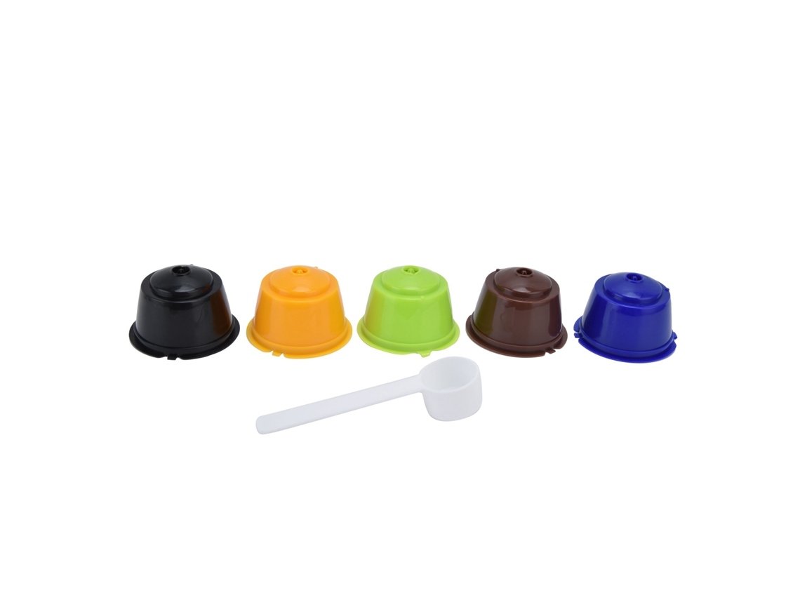 5 Cápsulas De Café Reutilizáveis 50ml Com Colher Refiláveis Para Dolce Gusto Genio Melody Mini Me