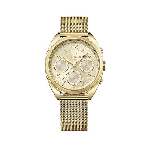 Reloj Tommy Hilfiger mujer para 1781488 mecanismo de cuarzo diseño con varias esferas correa chapada en