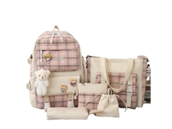 Mochila escolar para estudiantes, mochila de viaje, moderna, de gran capacidad, conjunto de cinco piezas, Campus Chennnls