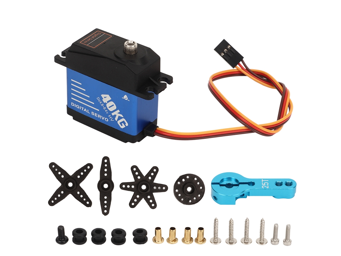 Servo Digital Impermeable De 40kg Alto Torque Con Brazo 25t Para Coches Barcos Robots Rc 1/10 1/8