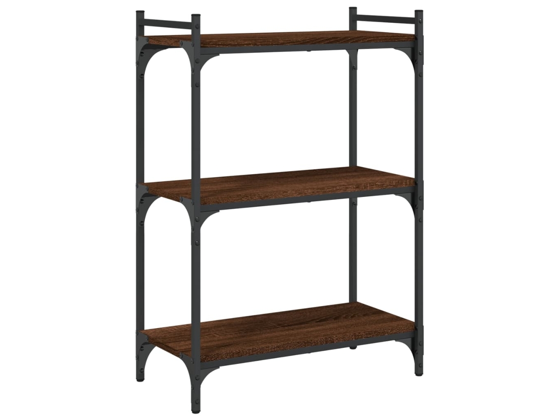 Librería con 3 estantes, derivados de madera de roble, marrón, MAISON EXCLUSIVE