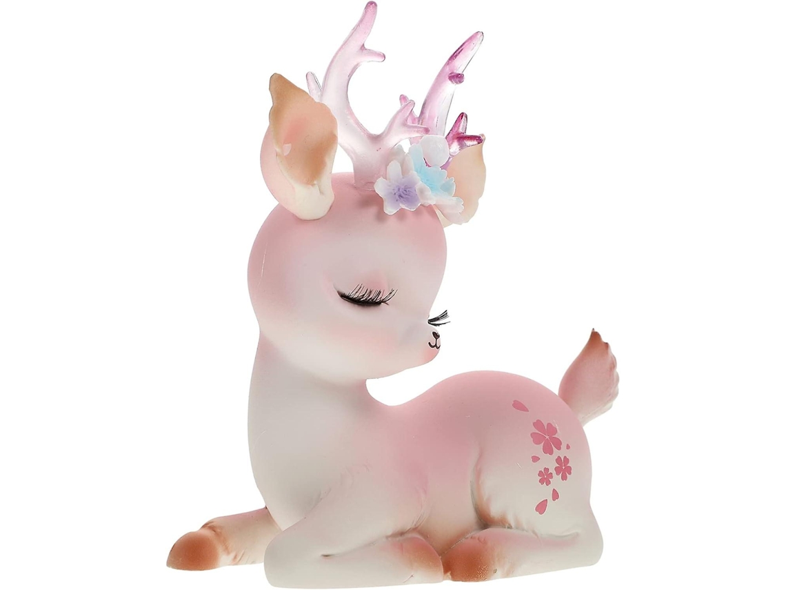 Omni-adorno De Pastel De Ciervo Bebé Miniatura Estatua Cierva Renos Cria Decoración Animal Bosque Mesa Decoración Para Baby Shower Cumpleaños