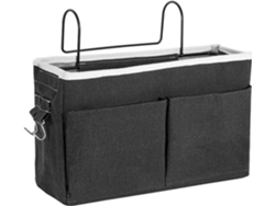 Bolsillo De Mesilla - Bolsa De Almacenamiento Para Cama - Algodón - Negro