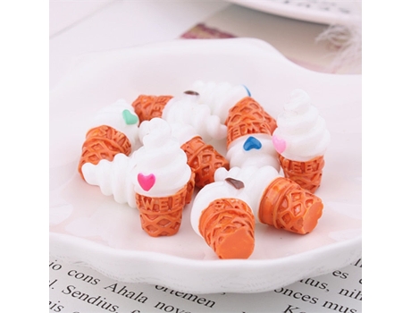 Mini helado de caramelo lindo juguete de dibujos animados para slime arcilla encanto caja del teléfono muñeca juguete decoración de bricolaje - aHi...