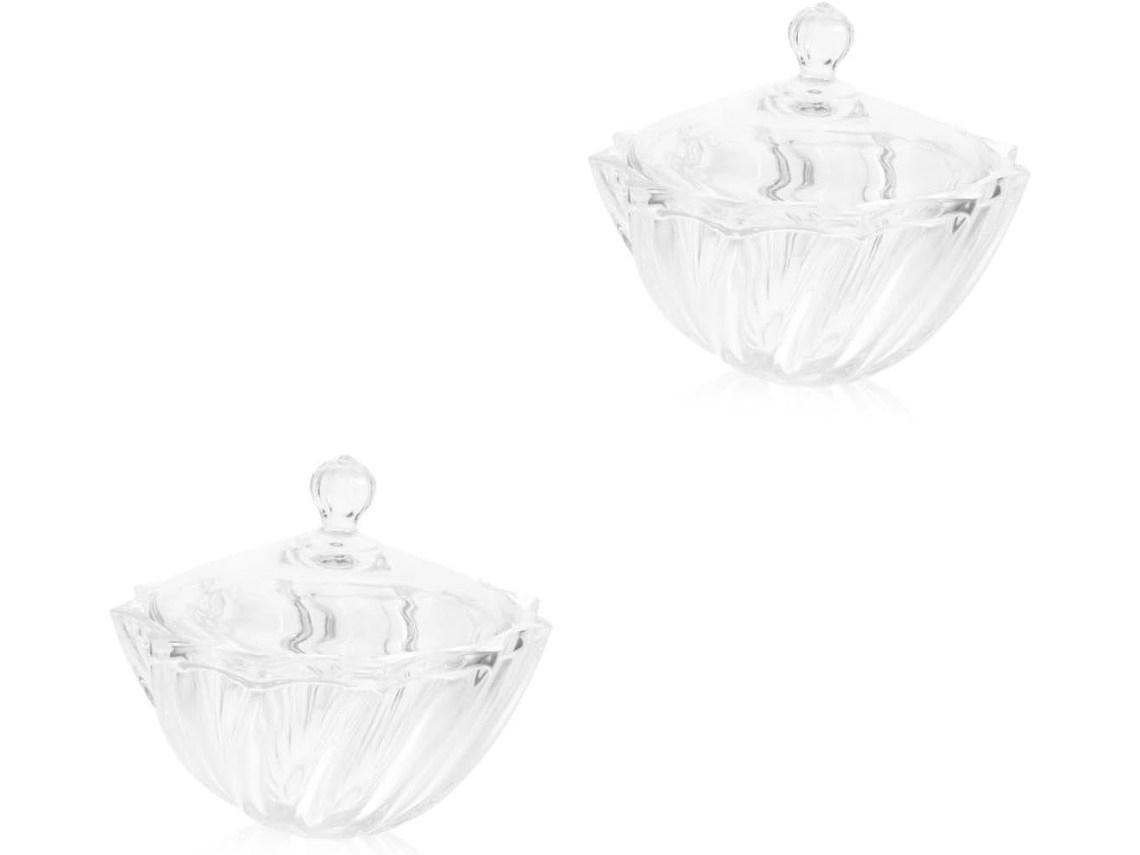 Tarro De Cristal De 2 Piezas Con Tapa, Recipiente De Almacenamiento Para Dulces, Galletas, Especias Y Utensilios De Cocina.