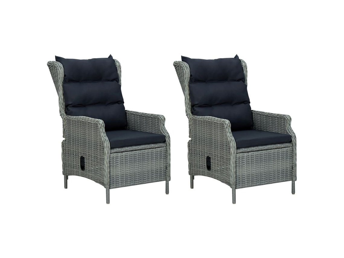 Maison Exclusive - Set Comedor Jardín 9 Pzas Y Cojines Ratán Sintético Gris Claro