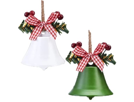 Adornos de árbol de Navidad, campanas decorativas navideñas, para suministros de manualidades, corona para colgar en la puerta, estilo 4