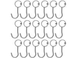 Juego 20 Ganchos Acero Inoxidable Resistencia Tubulares Redondos 25 Percheros Cocina Soportes Duraderos