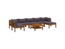 Maison Exclusive - Muebles De Jardín 8 Pzas Cojines Madera Maciza De Acacia