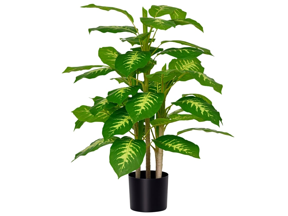Aglaonema Artificial Planta Sintética De 95 Cm Con 42 Hojas Decoración Para Hogar Oficina Verde